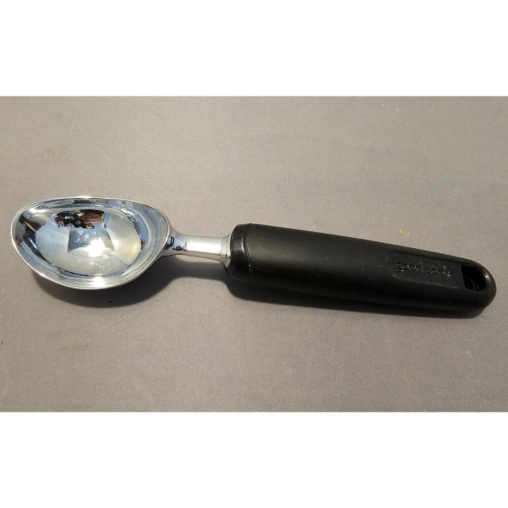 Goodcook 8" Stainless Steel Ice Cream Scoop w/Black Handle - used